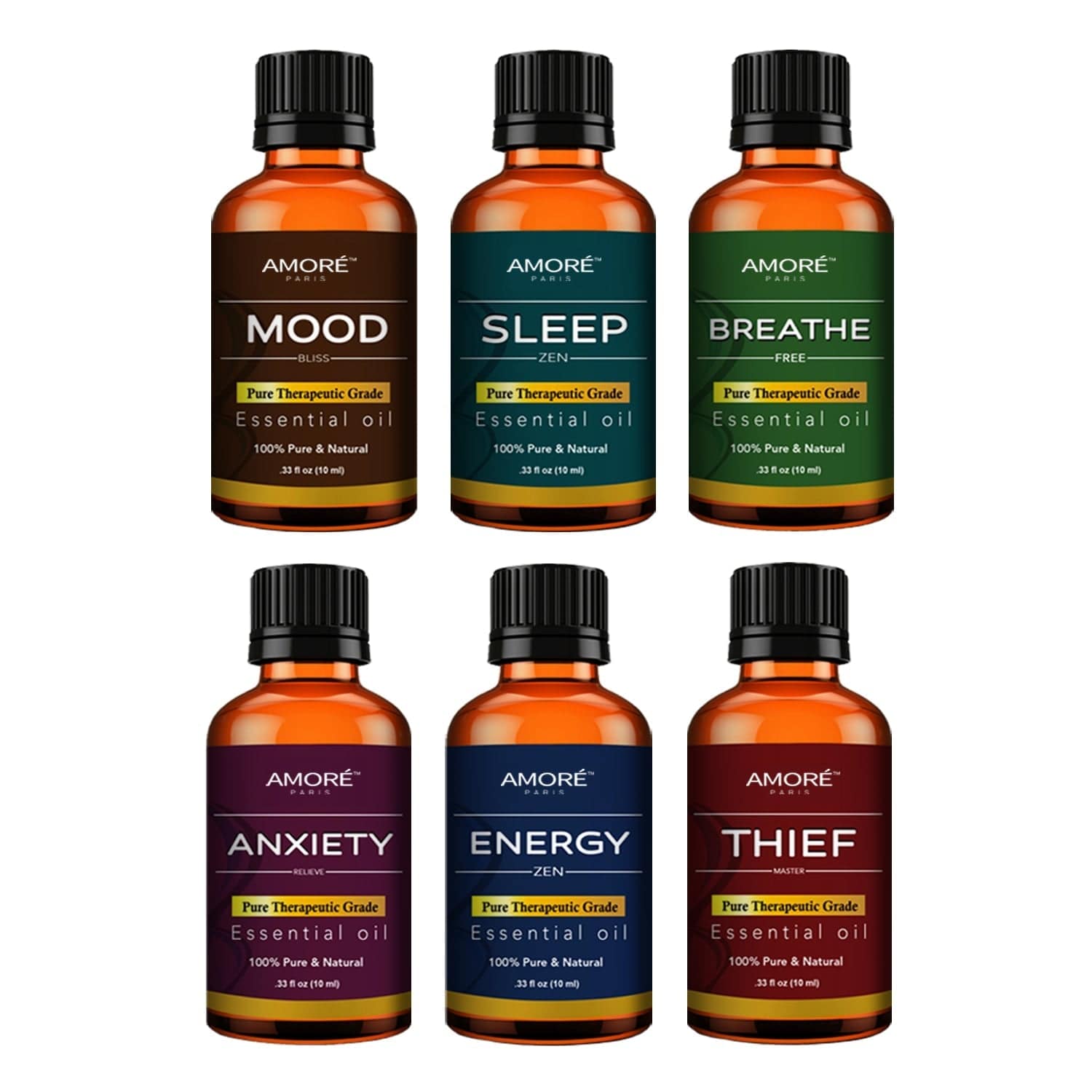 6 Piece: 100% Pure Therapeutic Grade Essential Oils