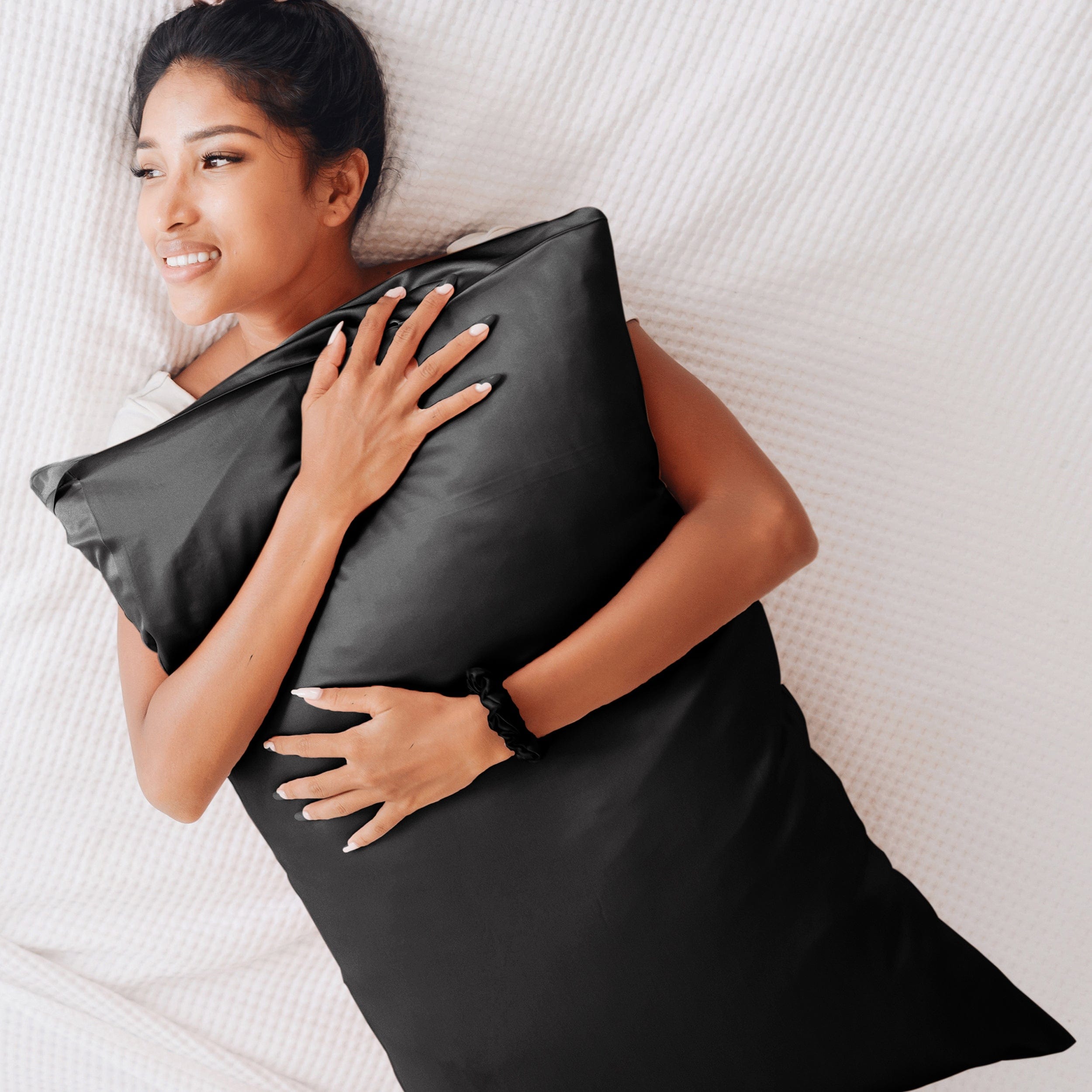 Satin Self Care Sleep Set - Midnight Black