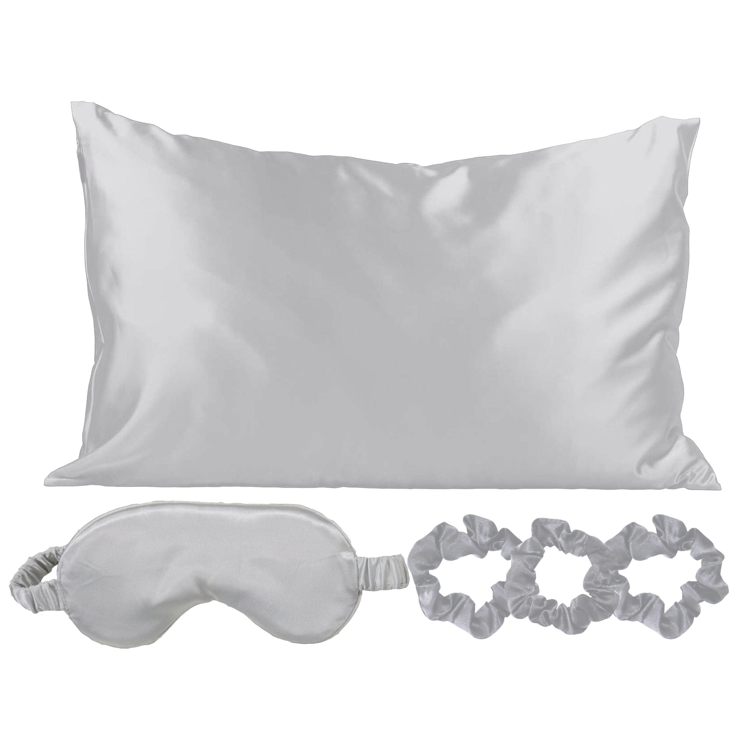 Satin Self Care Sleep Set - Silver