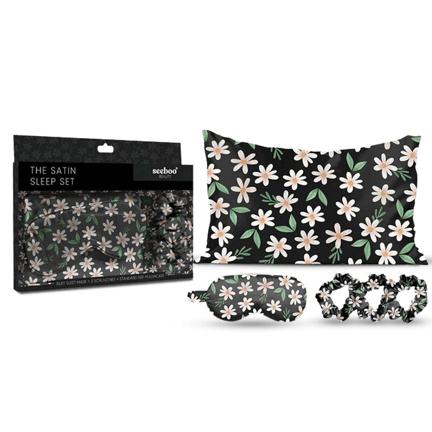 Satin Self Care Sleep Set - Floral