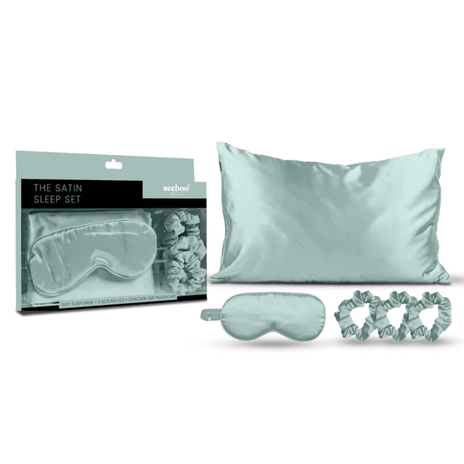 Satin Self Care Sleep Set - Mint