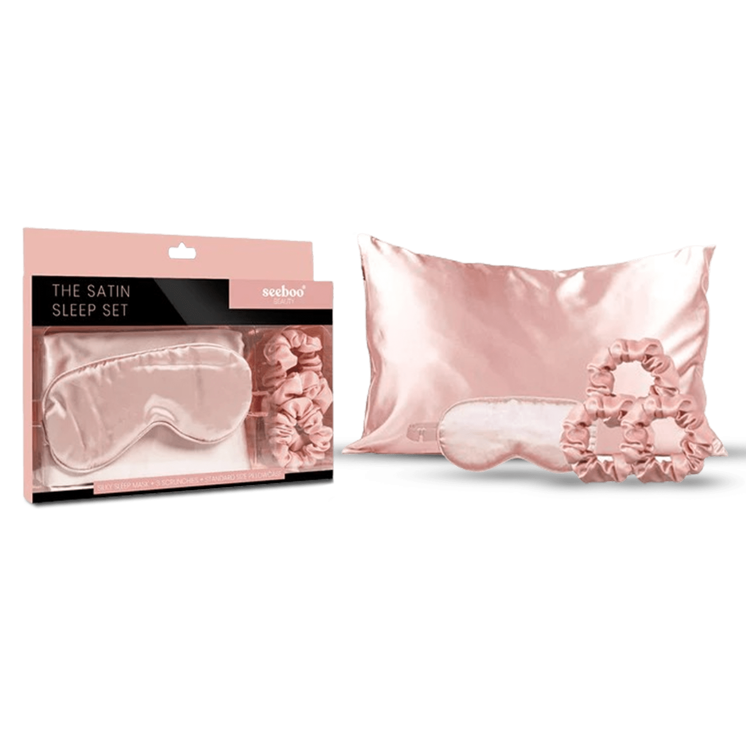 Satin Self Care Sleep Set - Blush