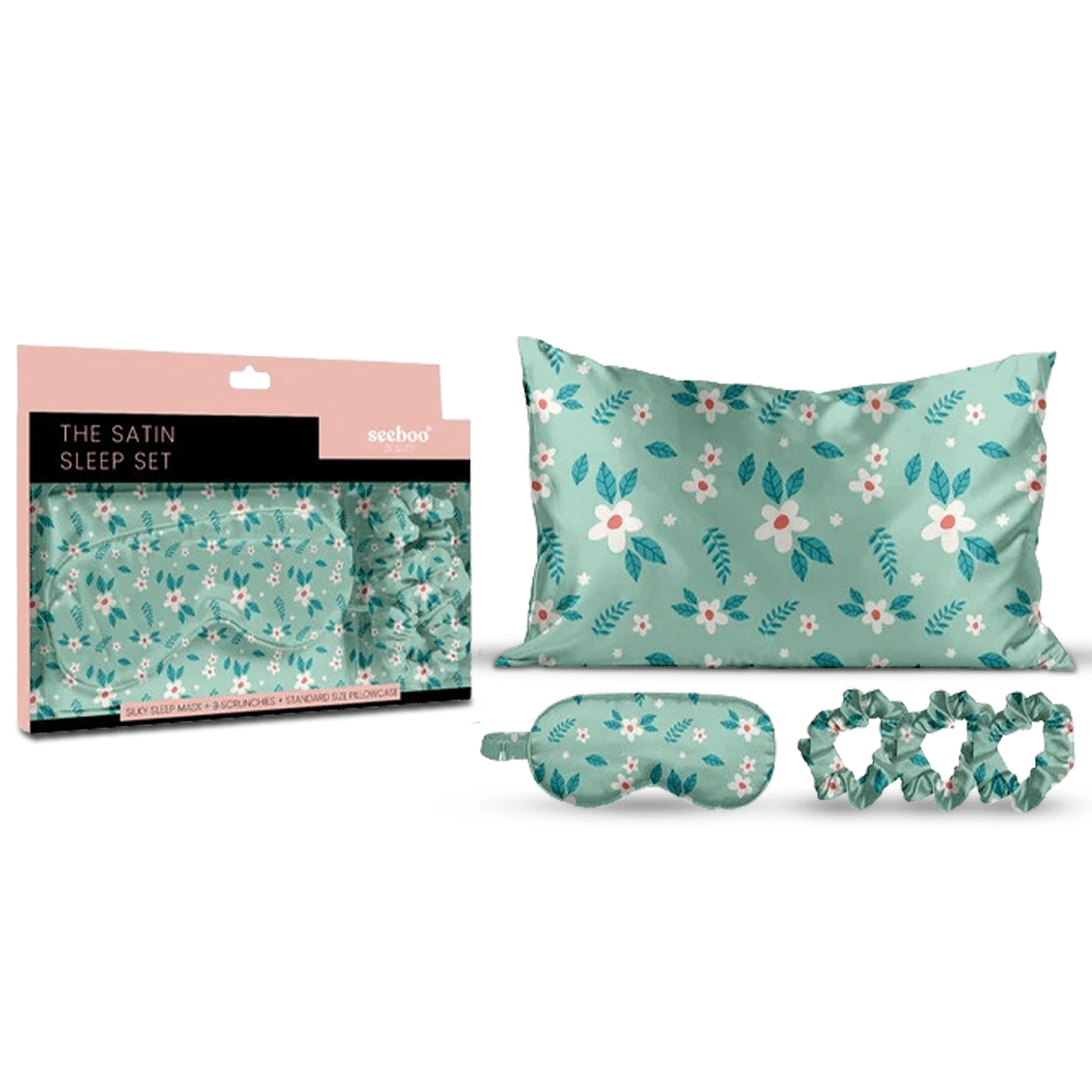 Satin Self Care Sleep Set - Spring Meadow