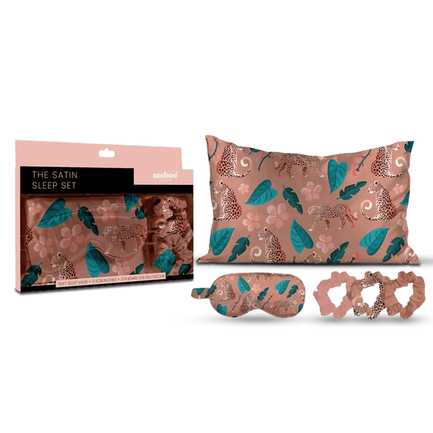 Satin Self Care Sleep Set - Wild Safari
