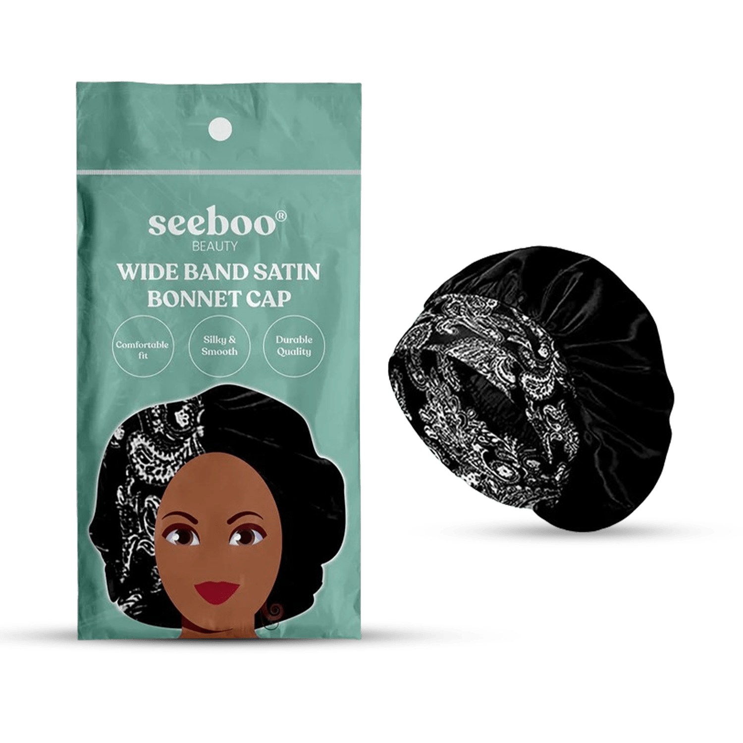 Women's Silky Satin Headband - Black