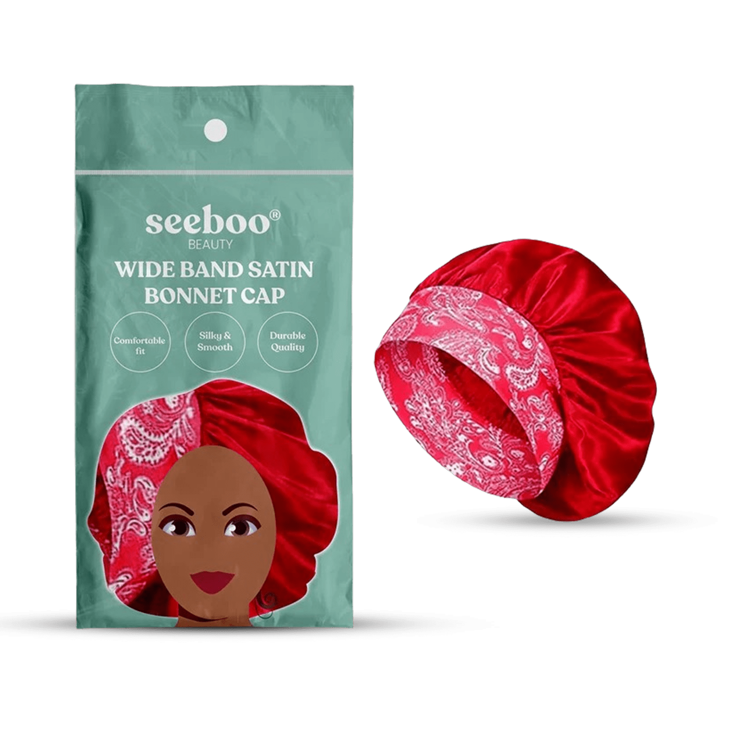 Women's Silky Satin Headband - Red